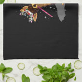 Weihnachtslichter Chihuahua Geschirrtuch (Gefaltet)