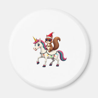 Weihnachtslichter Eichhörnchen Reitendes Einhorn T Magnet