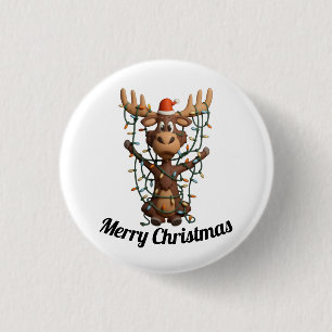 Weihnachtslichter Elch Button