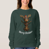 Weihnachtslichter Elch Sweatshirt (Vorderseite)