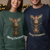 Weihnachtslichter Elch Sweatshirt