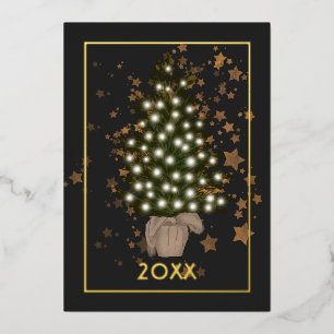 Weihnachtslichter Familie Foto Collage Foil Holida Folien Feiertagskarte