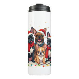 Weihnachtslichter Französische Bulldoggen Xmas Fra Thermosbecher