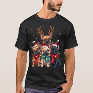 Weihnachtslichter Französische Bulldoggen Xmas Fre T-Shirt