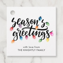 Weihnachtslichter Frohe Festtage Name Geschenkanhänger