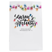 Weihnachtslichter Frohe Festtage Name Mittlere Geschenktüte (Vorderseite)