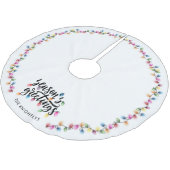 Weihnachtslichter Frohe Festtage Name Polyester Weihnachtsbaumdecke (Schrägansicht)