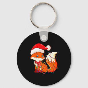 Weihnachtslichter Fuchs mit Weihnachtshut - Süß Lu Schlüsselanhänger