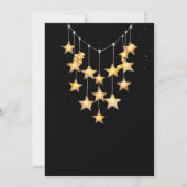 Weihnachtslichter Goldsterne Einladung (Rückseite)