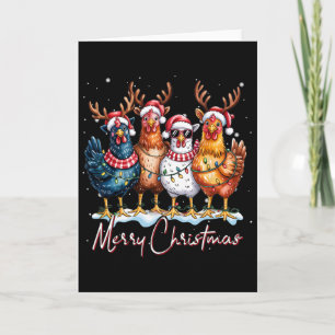 Weihnachtslichter Huhn Santa Lustiger Weihnachtsba Karte