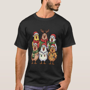 Weihnachtslichter Huhn Santa Lustiger Weihnachtsba T-Shirt