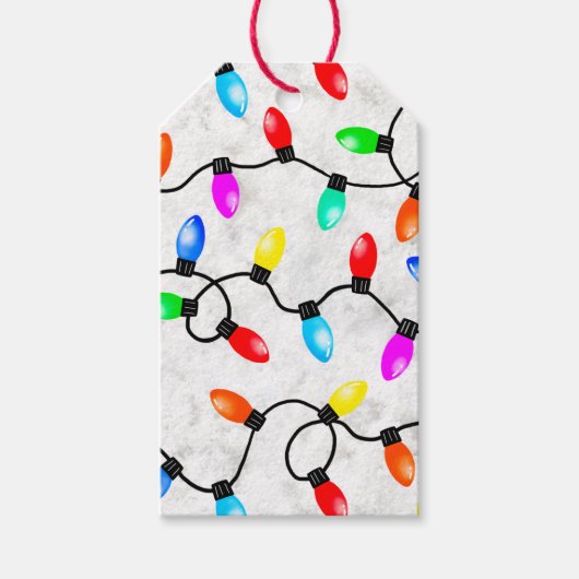 Weihnachtslichter im Schnee Geschenkanhänger (Vorderseite)
