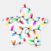 Weihnachtslichter im Schnee Stern-Aufkleber (Vorderseite)
