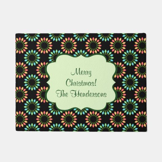 Weihnachtslichter in farbigen Zirkeln Fußmatte (Vorderseite)