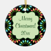 Weihnachtslichter in farbigen Zirkeln Keramik Ornament (Vorne)