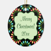 Weihnachtslichter in farbigen Zirkeln Keramik Ornament (Links)