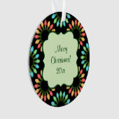 Weihnachtslichter in farbigen Zirkeln Ornament (Vorderseite)