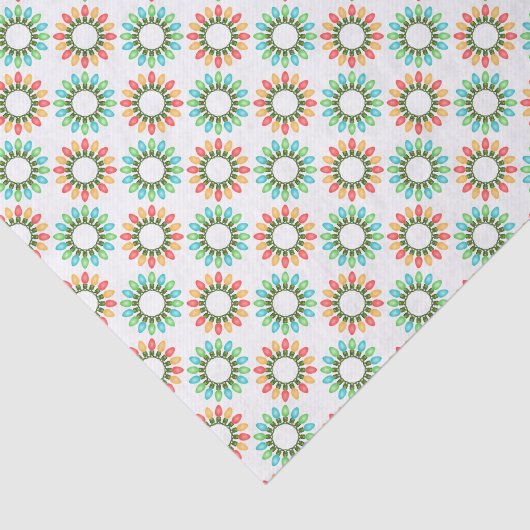 Weihnachtslichter in farbigen Zirkeln Seidenpapier (Ausschnitt)