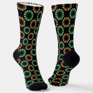 Weihnachtslichter in farbigen Zirkeln Socken