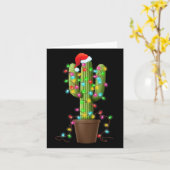 Weihnachtslichter Kaktus Lover Funny Xmas Geschenk Karte (Gelbe Blume)