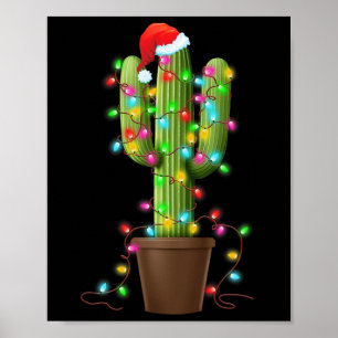 Weihnachtslichter Kaktus Lover Funny Xmas Geschenk Poster