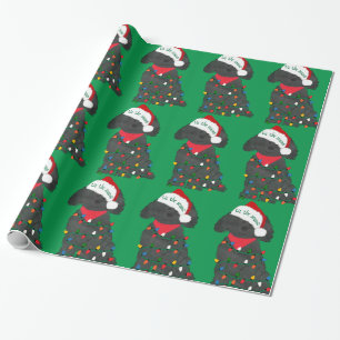 Weihnachtslichter Labradoodle Grün Geschenkpapier