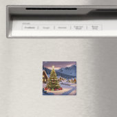 Weihnachtslichter Landschaft mit Schnee Magnet (In Situ (Geschirrspüler))