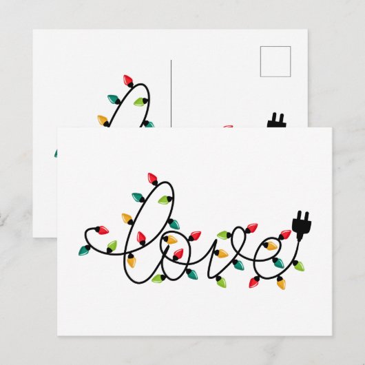 Weihnachtslichter Liebe Postkarte (Vorne/Hinten)