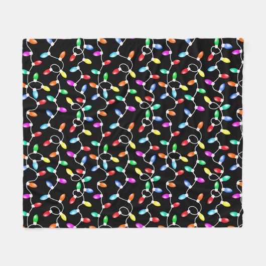 Weihnachtslichter Muster Fleecedecke (Vorderseite (Horizontal))