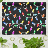 Weihnachtslichter Muster Geschirrtuch (Gefaltet)