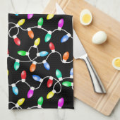 Weihnachtslichter Muster Geschirrtuch (Viertel Falte)