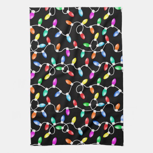 Weihnachtslichter Muster Geschirrtuch (Vertikal)