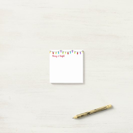 Weihnachtslichter Post it Notes Post-it Klebezettel (Auf Schreibtisch)