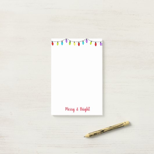 Weihnachtslichter Post it Notes Post-it Klebezettel (Auf Schreibtisch)