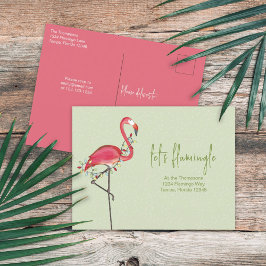 Weihnachtslichter Rosa Flamingo Inv Postkarte