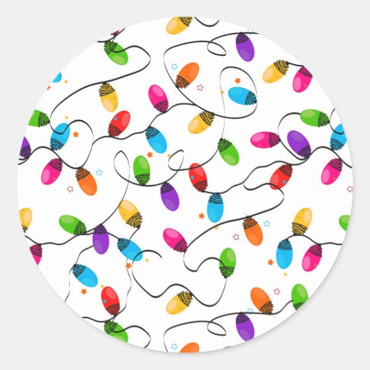Weihnachtslichter Runder Aufkleber (Vorderseite)