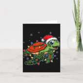 Weihnachtslichter-Schildkröte mit Weihnachtshut - Karte (Vorderseite)