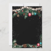 Weihnachtslichter Schneekiefer Babydusche Einladung (Rückseite)