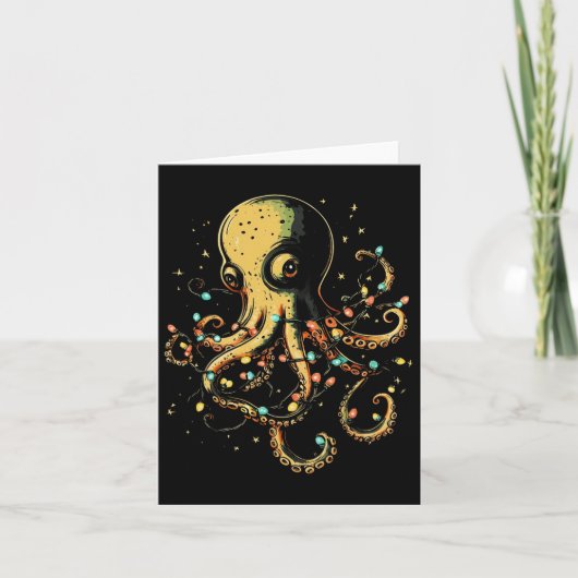 Weihnachtslichter Seeoktopus Meeresbiologie Ozean Karte (Vorderseite)