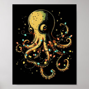 Weihnachtslichter Seeoktopus Meeresbiologie Ozean Poster