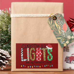 Weihnachtslichter sind meine Lieblingsfarbe Santa  Rechteckiger Aufkleber