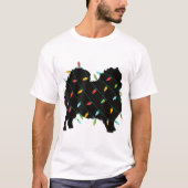 Weihnachtslichter Spitz für Hundefreunde T-Shirt (Vorderseite)