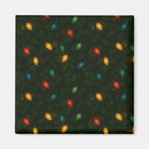Weihnachtslichter umwickelt mit Stechpalmenblätter Magnet