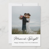 Weihnachtslichter Verheiratet und hell Neuvermählt Feiertagskarte (Vorderseite)