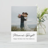 Weihnachtslichter Verheiratet und hell Neuvermählt Feiertagskarte (Stehend Vorderseite)