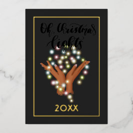 Weihnachtslichtfamilie Foto Collage Folien Feiertagskarte