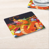 Weihnachtslichtfestival Chinesischer Drache Latter Rechteckiger Pappuntersetzer (angewinkelt)