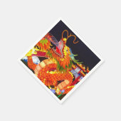 Weihnachtslichtfestival Chinesischer Drache Latter Serviette (Ecke)