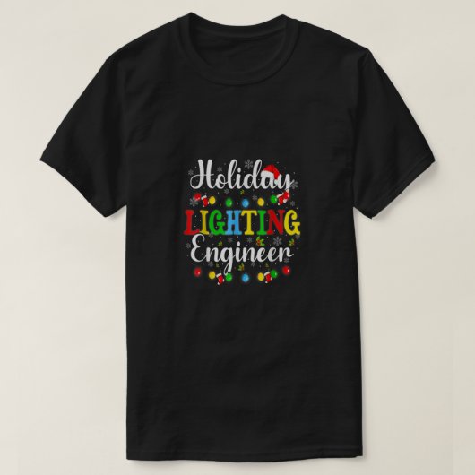 Weihnachtslichtingenieur Weihnachtsmann T-Shirt (Design vorne)