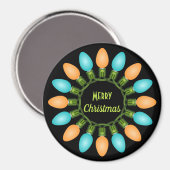 Weihnachtslichtkreis in Orange und Blau Magnet (Vorderseite/Rückseite)